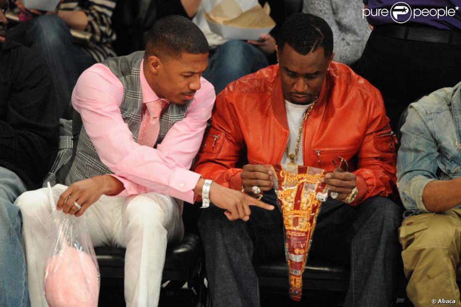 Nick Cannon et P. Diddy à la soirée des NBA AllStar Game, à Los