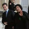 Le Colonel Kadhafi en visite officielle à Paris, ici avec Nicolas Sarkozy, le 12 décembre 2007