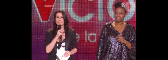 Marie Drucker co-anime avec Aline Afanoukoé la seconde moitié des Victoires de la Musique 2011, mardi 1er mars sur France 2.