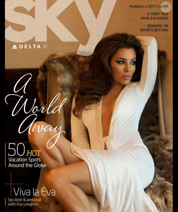 Eva Longoria en couverture du magazine Sky Delta, Mars 2011.
