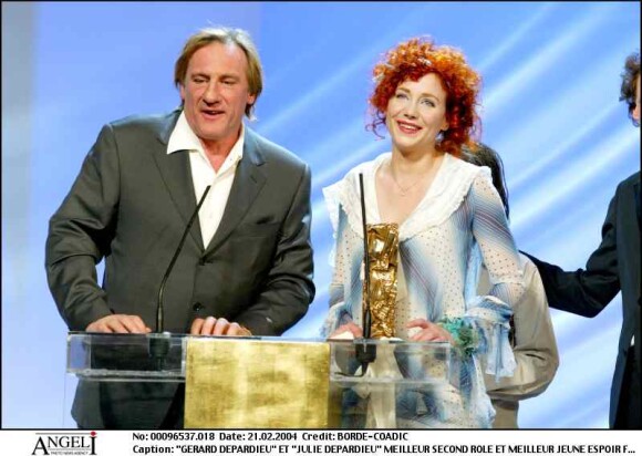 Gérard Depardieu et sa fille Julie Depardieu en 2004