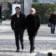  Dave et Marc-Olivier Fogiel aux obsèques d'Annie Fargue le 10 mars 2011 au Père Lachaise à Paris dans le 20e arrondissement 