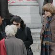  Nadine Trintignant et Anouk Aimée aux obsèques d'Annie Fargue le 10 mars 2011 au Père Lachaise à Paris dans le 20e arrondissement 