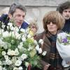 Nadine Trintignant aux obsèques d'Annie Fargue le 10 mars 2011 au Père Lachaise à Paris dans le 20e arrondissement