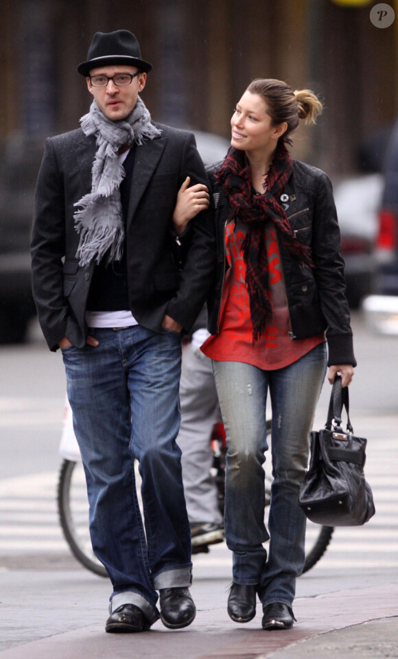 Justin Timberlake et Jessica Biel à New York en mars 2009