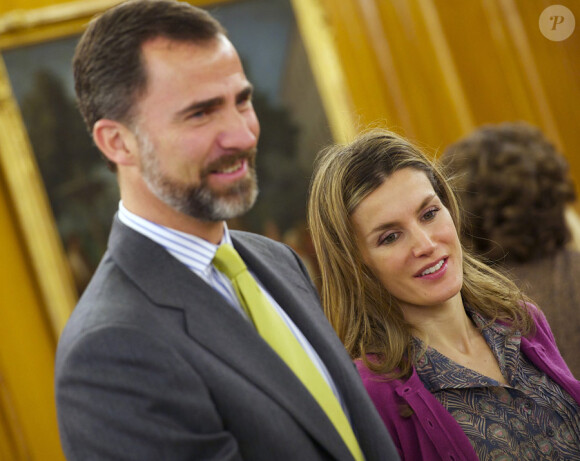 Letizia et Felipe d'Espagne en audience officielle au Palais de Zarzuela, Madrid le 11 mars 2011