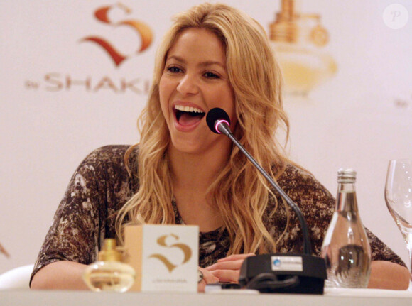 Shakira le 10 mars 2011 lors d'une conférence de presse avant un concert qu'elle donnait au Chili