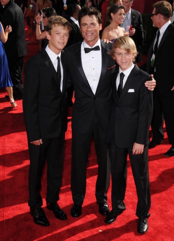 Rob Lowe et ses enfants lors des Emmy Awards en 2009