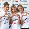 Laury Thilleman, Alexandra rosenfeld et Sylvie Tellier ont couru pour Mécénat Chirurgie Cardiaque, lors du 35ème Marathon de Paris, le 10 avril 2011