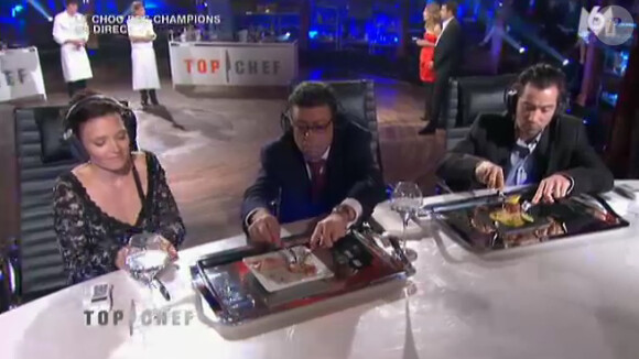 Fanny, Christian Constant et Pierre jugent la seconde épreuve (Top Chef, le choc des champions, lundi 11 avril sur M6).
