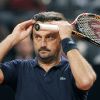 Henri Leconte a régalé le public de la Porsche Arena, en marge du tournoi de Stuttgart, lors d'un match exhibition avec Barbara Rittner, le 18 avril 2011.