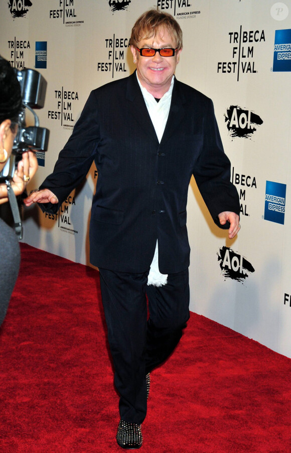 Elton John lors de la projection de The Union, dans le cadre du festival de Tribeca à New York le 20 avril 2011