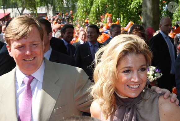 Maxima et Willem-Alexander des Pays-Bas lors du Koninginnedag, le 30 avril 2011, aux Pays-Bas.