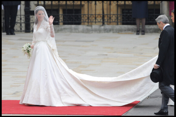 Kate Middleton lors de son mariage le 29 avril 2011 dans une robe Alexander McQueen