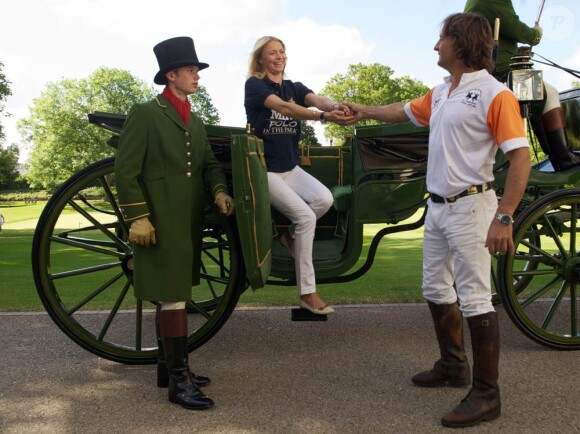 Jodie Kidd lance l'événement Polo in the Park 2011, à Londres, le 10 mai.