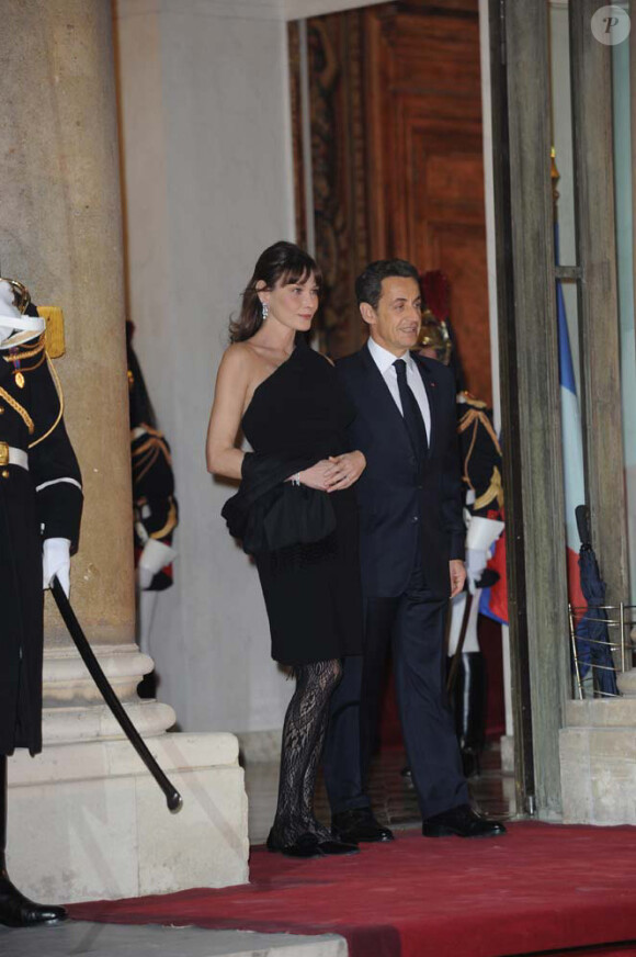 Carla Bruni-Sarkozy et Nicolas Sarkozy, à Paris, le 2 mars 2011. 