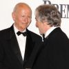 Gilles Jacob et Robert de Niro lors de la remise des prix du Trophée Chopard, à Cannes, le 15 mai 2011
