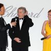 Guillaume Durand, Robert de Niro et Caroline Gruosi-Scheufele lors de la remise des prix du Trophée Chopard, à Cannes, le 15 mai 2011