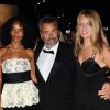 Virginie Silla, Luc Besson et Shanna (fille de Luc Besson et de Maïwenn) après la cérémonie de clôture et la remise des prix du festival de Cannes le 22 mai 2011