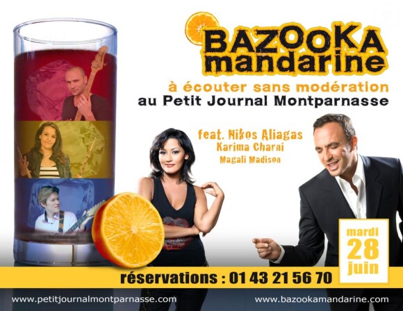 Nikos sera sur la scène du Petit Journal Montparnasse le mardi 28 juin prochain avec Bazooka Mandarine !