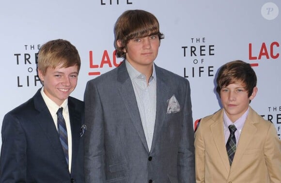 Les trois enfants du casting à l'occasion de l'avant-première hollywoodienne de The Tree of Life, dans l'enceinte du Bing Theatre de Los Angeles, le 24 mai 2011.
