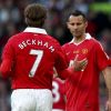 David Beckham a joué les 90 minutes lors du jubilé de Gary Neville à Manchester le 24 mai 2011. Ici avec Ryan Giggs