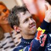 Sébastien Vettel fête sa victoire au Grand Prix de Monaco, dimanche 29 mai 2011 à Monte Carlo.
