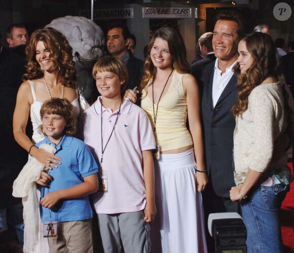 Maria Shriver, Arnold Schwarzenegger et leurs quatre enfants, à Los Angeles, le 19 mai 2005.