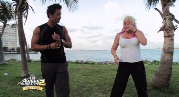 Loana et son coach Stéphane dans les Anges de la télé réalité Miami Dreams le mardi 31 mai 2011 sur  NRJ 12.