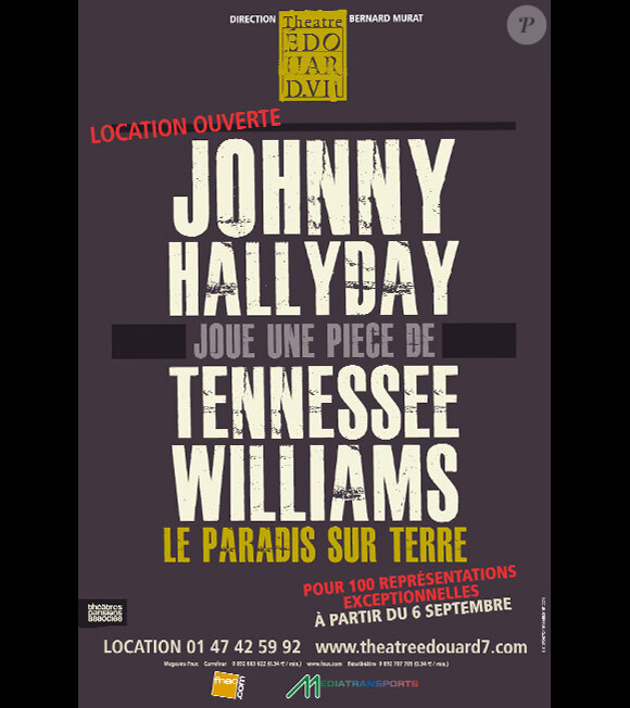 L'affiche du spectacle Le Paradis sur terre avec Johnny Hallyday et Audrey Dana