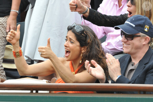 Salma Hayek et son mari François-Henri Pinault à Roland-Garros le 3 juin 2011