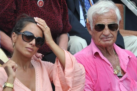 Barbara et Jean-Paul Belmondo lors de la finale du tournoi de Roland-Garros, le 5 juin 2011.