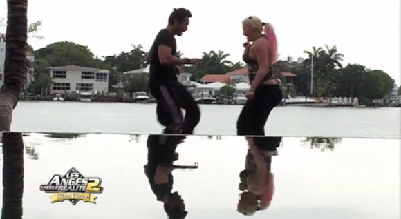 Loana et Stéphane s'entraînent dans les anges de la télé réalité : Miami Dreams, le mercredi 8 juin 2011 sur NRJ 12.