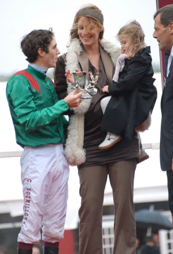 Sophie Thalmann, Christophe Soumillon et leur petite Charlie en octobre 2008.