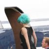 Lady Gaga monte dans son jet à l'aéroport du Bourget, direction le Canada. Le 16 juin 2011.