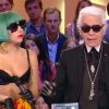 Lady Gaga et Karl Lagerfeld, très complices sur le plateau du Grand Journal de Canal+, le 15 juin 2011.