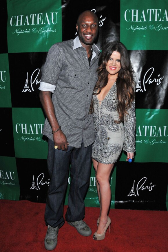 Lamar Odom et sa femme Khloé Kardashian à Las Vegas pour l'anniversaire de Khloé Kardashian le 17 juin 2011