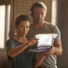 Evangeline Lilly et Hugh Jackman dans Real Steel, en salles le 19 octobre 2011.