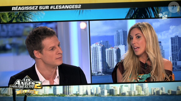 Marlène invitée sur le plateau des Anges de la télé-réalité : Miami Dreams le 23 juin 2011, répond aux questions de Matthieu Delormeau