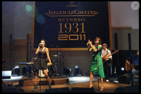 Helena Noguerra a animé la soirée organisée par Jaeger-LeCoultre pour fêter les 80 ans de sa célèbre montre Reverso. Paris, 28 juin 2011