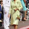 Farah Diba (Pahlavi), ex-impératrice d'Iran, sur le tapis rouge du Palais Princier de Monaco, pour le mariage religieux du prince Albert et de la princesse Charlene.
Le prince Albert II de Monaco et Charlene Wittstock avaient convié près de 800 invités, dont beaucoup de têtes couronnées (les cours d'Europe étaient notamment bien plus représentées qu'au mariage de William et Kate), à leur mariage religieux, le 2 juillet 2011 en Principauté.