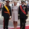 Le prince Guillaume, grand-duc héritier du Luxembourg, pose avec la princesse Mette-Marit et le prince Haakon de Norvège sur le tapis rouge du Palais Princier de Monaco, pour le mariage religieux du prince Albert et de la princesse Charlene.
Le  prince Albert II de Monaco et Charlene Wittstock avaient convié près de  800 invités, dont beaucoup de têtes couronnées (les cours d'Europe  étaient notamment bien plus représentées qu'au mariage de William et  Kate), à leur mariage religieux, le 2 juillet 2011 en Principauté.