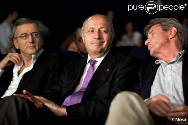 BHL, Laurent Fabius et Bernard Kouchner au grand meeting organisé pour une Syrie démocratique, le 4 juillet 2011.