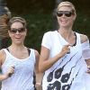 Heidi Klum fait son jogging tous les matins avec ses copines tops. New York, le 9 juillet 2011