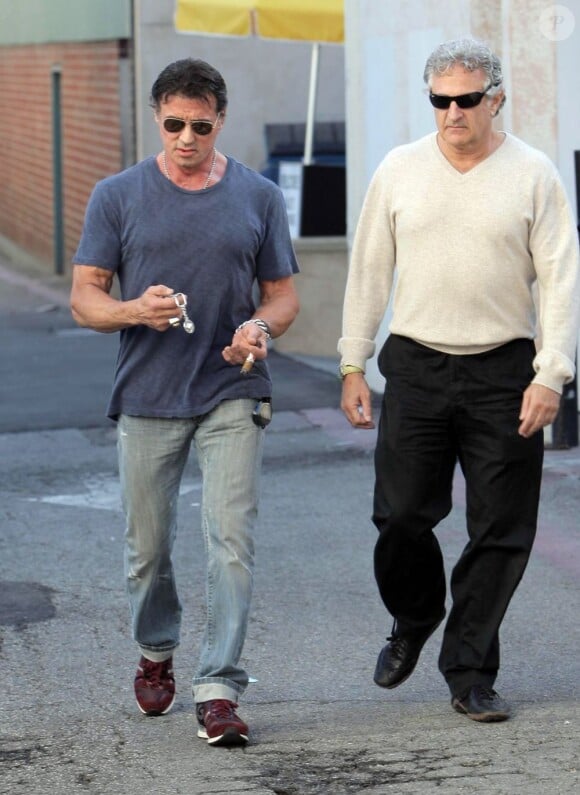 Sylvester Stallone et Frank à Los Angeles en novembre 2008