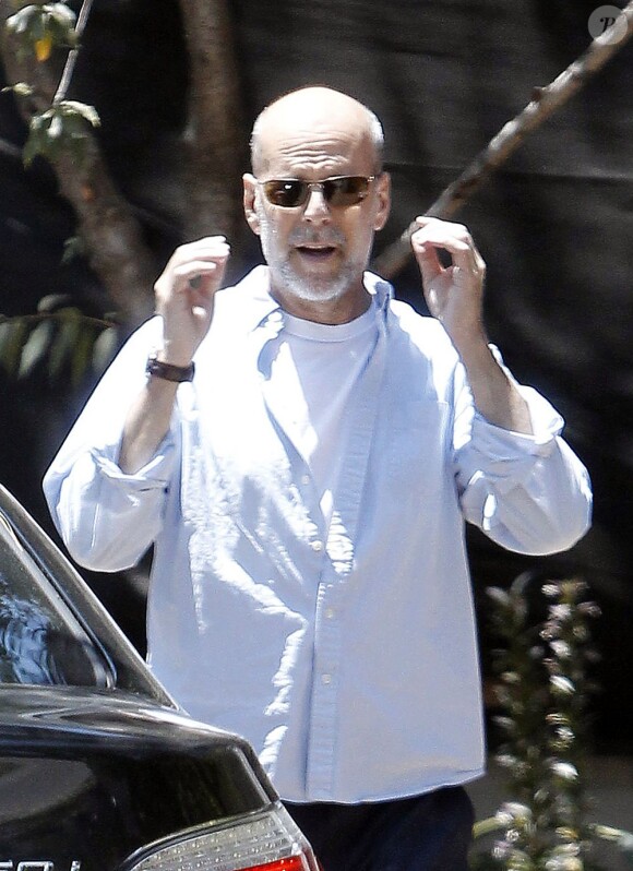 Bruce Willis en compagnie de sa femme Emma Heming à Beverly Hills le 15 juillet 2011