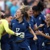 Gaëtane Thiney et les Bleues au coeur d'un des grands moments de liesse du Mondial 2011 en Allemagne, dont elles ont fini 4e.