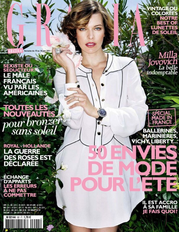L'actrice Milla Jovovich en couverture du magazine Grazia France du 10 juin 2011.