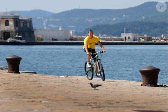 Oscar Pistorius, athlète sud-africain, handicapé, sur le vieux port de Trieste, en Italie le 10 juillet 2011
