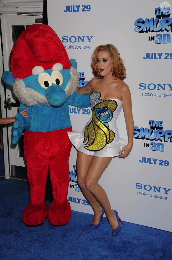 Katy Perry durant la première mondiale des Schtroumpfs, à New York, le 24 juillet 2011.